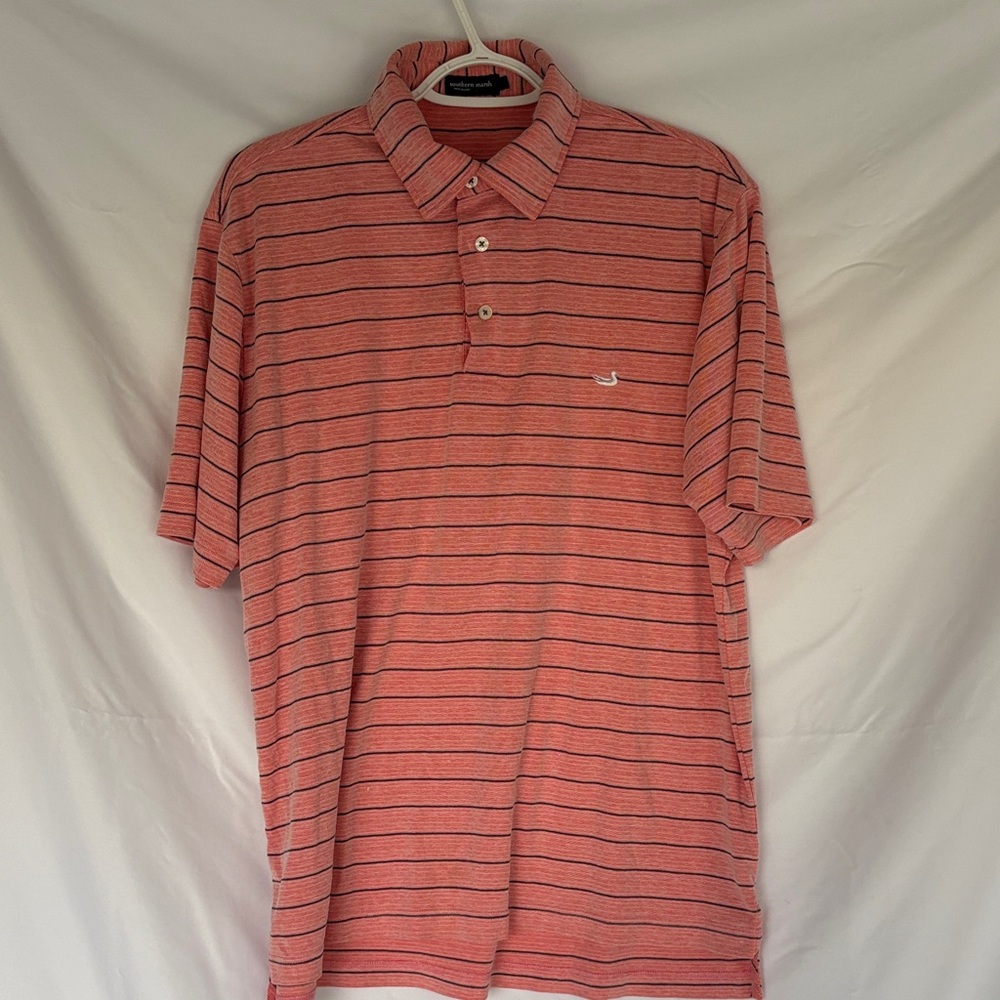 Southern Marsh Men's Polo Shirt - Red and Black Stripes